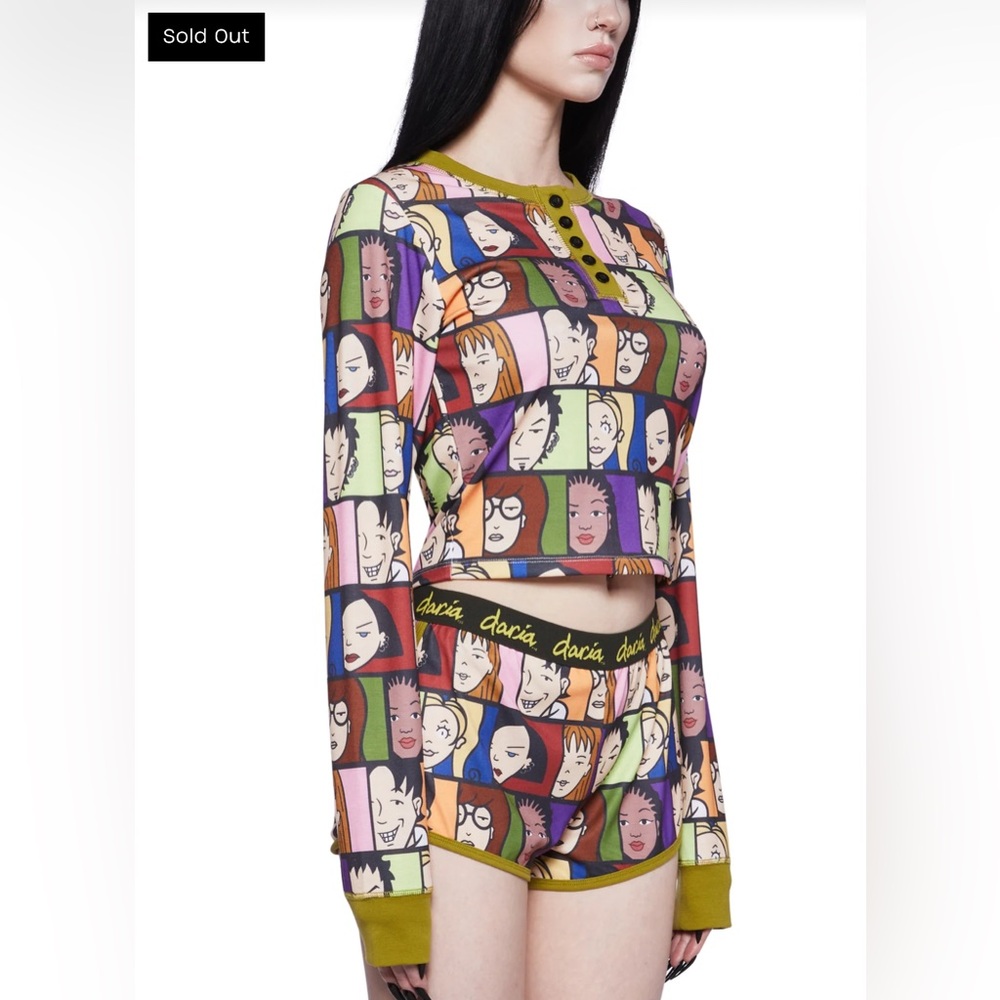 ✨🆕BNWT!Dolls Kill X Daria Character Shorts PJ Set!Sz Sm!SOLD OUT!RARE!✨ - Picture 6 of 6